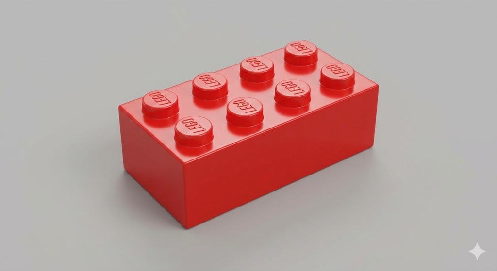 Roter Legostein